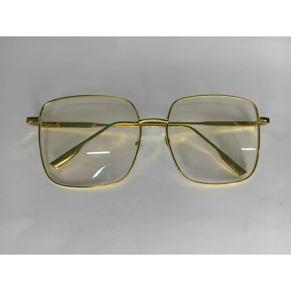 TOMSTORE.ID R176 KACAMATA WANITA PRIA FASHION KOREA ANTI RADIASI FRAME SUNGLASSES PETAK MURAH COD-GOLD