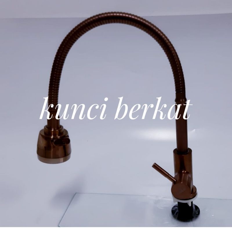 Kran Angsa Flexibel Rose Gold/Marron Gold/Sumber air meja