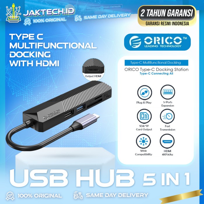 ORICO 5 in 1 Type-C Hub USB 3.1 USB 2.0 HDMI 4k SD TF / MDK 5P/ MDK 6P