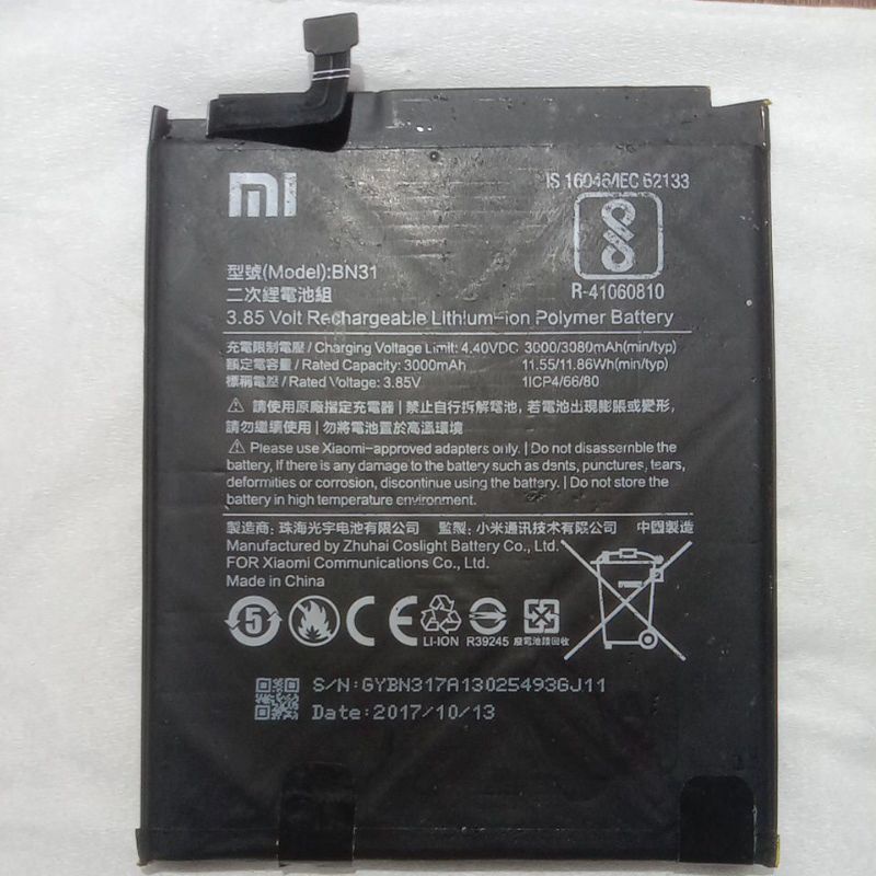 Baterai Redmi Note 5A / BN31 Original Copotan