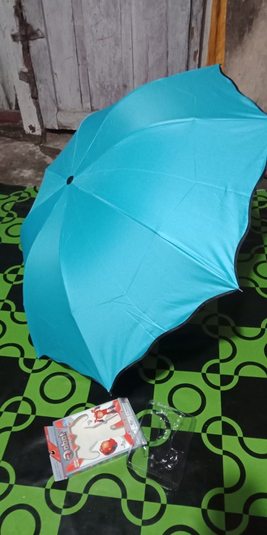 Payung Lipat 3d Magic 2 Musim Umbrella Hujan Panas Motif Kena Air