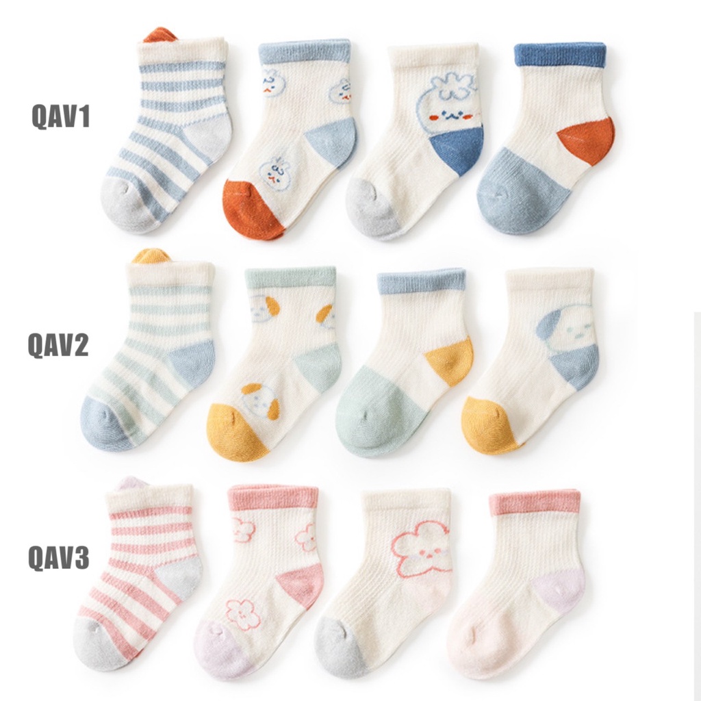 [4 PSG] 0-5 thn | KAOS KAKI BAYI ANAK IMPOR SOCKS LUCU KARAKTER KARTUN UNISEX Catalog QN QAV