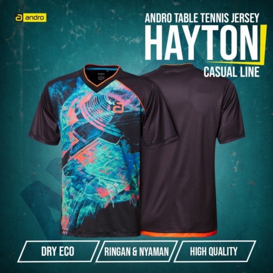 Kaos Tenis Meja Pingpong Andro Hayton ORIGINAL Bahan Lembut & Adem