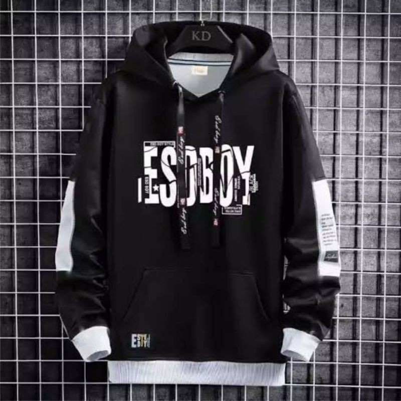 HOODIE Pria ESOBOY Original sweater distro //suiter // switer // jaket gunung Jumper-ESOBOY HITAM