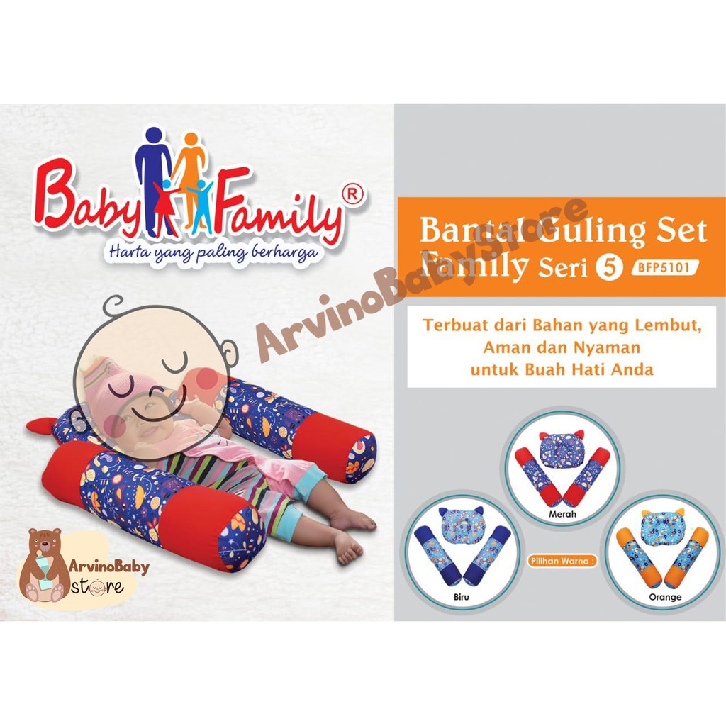 Bantal Guling Baby Family 05 / Bantal Anti Peang / Bantal Bayi BFP5101