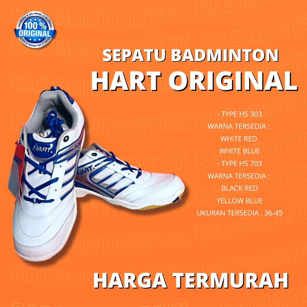 (SUDAH DIJAHIT) SEPATU HART 303 703 SEPATU BADMINTON HART ORIGINAL