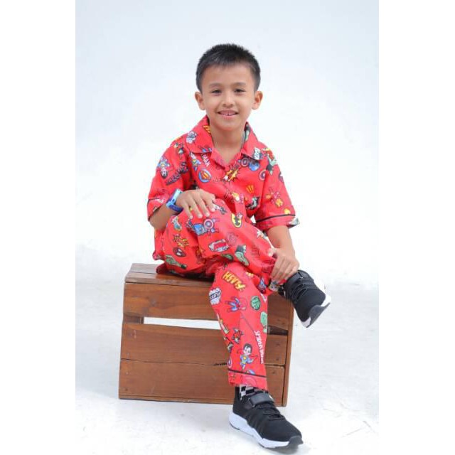 COD PIYAMA ANAK BAHAN KATUN BAJU TIDUR ANAK TANGGUNG AVENGER BAYAR DI TEMPAT