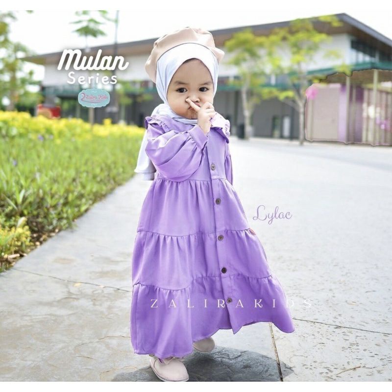 MIDI DRESS ANAK TERBARU MULAN SERIES 2-11tahun/GAMIS ANAK PEREMPUAN/MODEL GAMIS ANAK