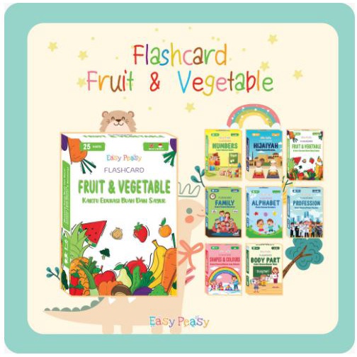 kiddiwear FLASH CARD EASY PEASY MAINAN EDUKASI ANAK KARTU PINTAR BALITA CARD BELAJAR BAHASA