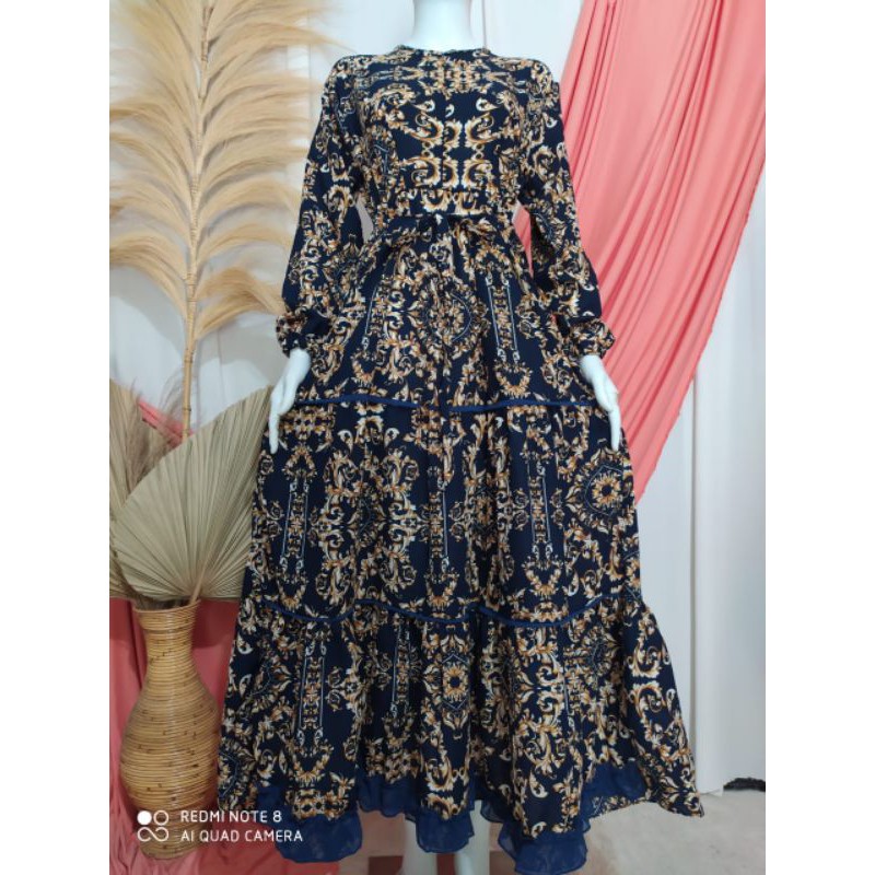 GAMIS MONALISA PLAT MOTIF SULTAN TERBARU