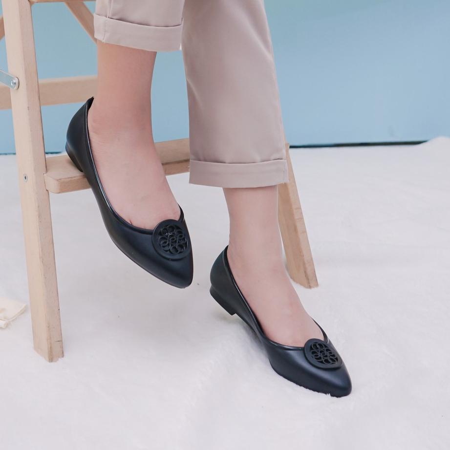 [TH1227] Sara sara GUCCI Sepatu Jelly Wanita Casual Flatshoes ballerina sepatu kerja lancip  Stok me