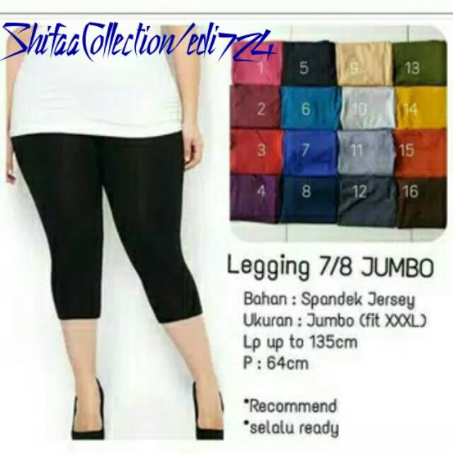 Legging / Celana Pendek / Legging Murah /Celana Legging Pendek 7/8 - (Jumbo Dewasa)