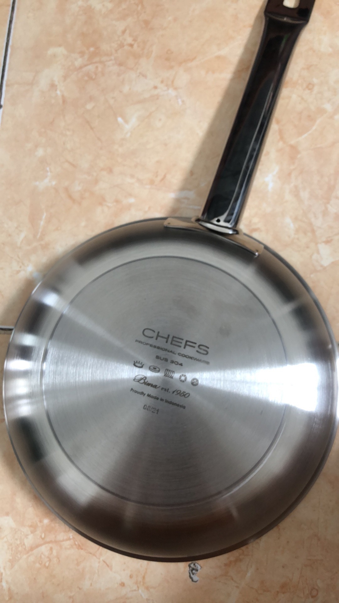 Bima Chefs Bp1901524 Frypan Stainless 3 Ply 24cm Wajan Frypan Stainless 304
