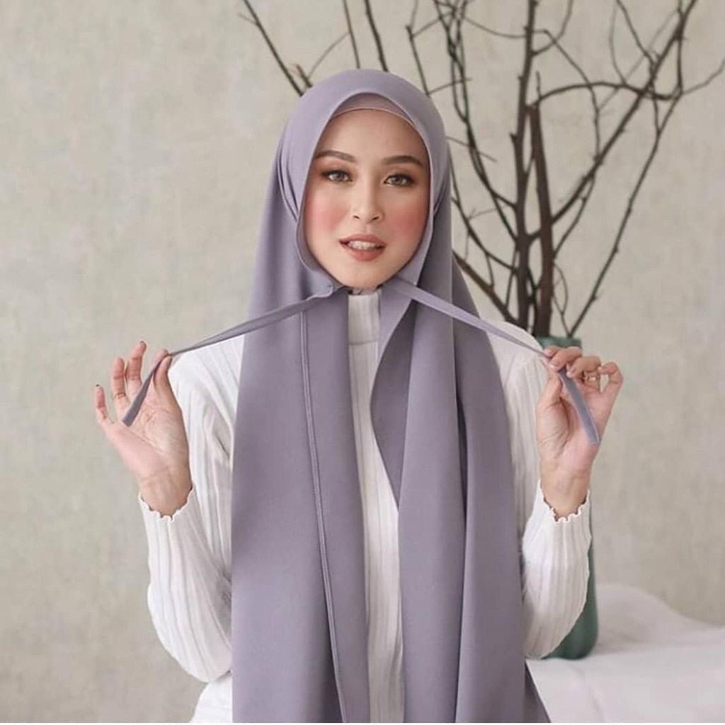 Jilbab Pasmina Tali Diamond Polos 75 x 180 CM