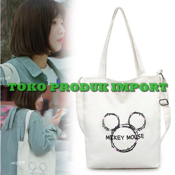 SM 07 Tas Tote Bag Mickey Mouse Shoulder Sling Wanita Bahan Kanvas - JC100 HOT SALE