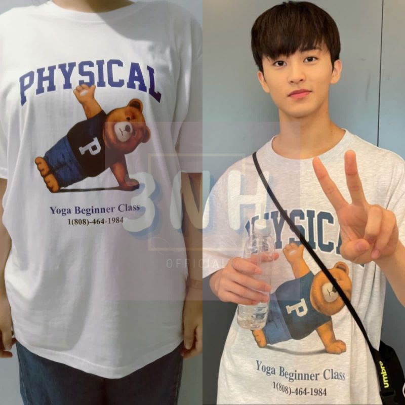 Kaos NCT Mark lee Physical Yoga Bear KPOP