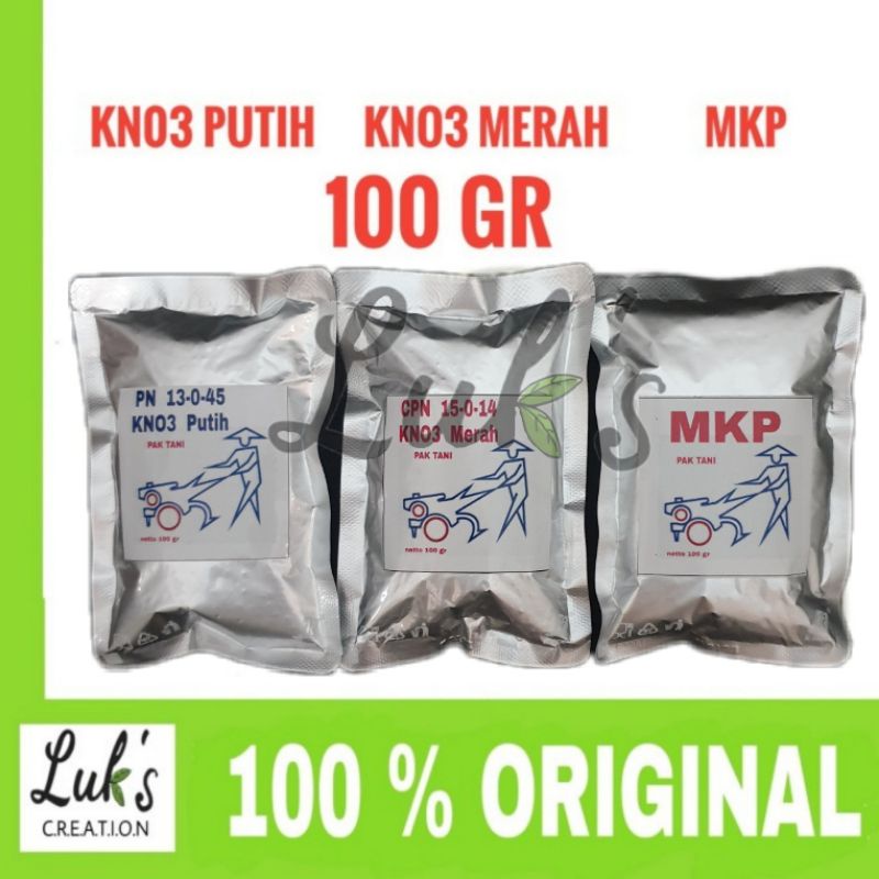 Pupuk Kno3 Putih - Kno3 Merah - Mkp Pak Tani 100 Gr