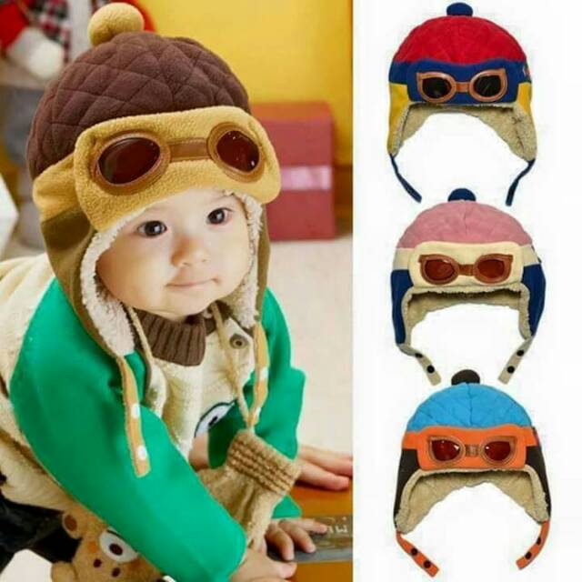 Topi pilot bayi topi pilot hat topi anak