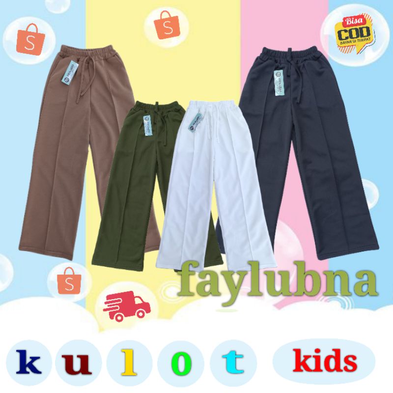 Kulot Scuba Anak Tanggung 5-13 Tahun // Celana Panjang Anak Perempuan // Scuba Kulot Anak // Kulot Cubit Anak // Culotte Junior Kids