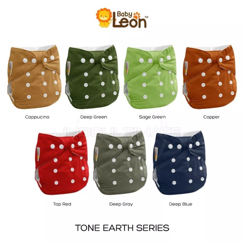 (Bisa COD) 2in1 Set Clodi + Linen Insert BABY LEON PREMIUM Popok Cuci Ulang Motif Cloth diaper Popok