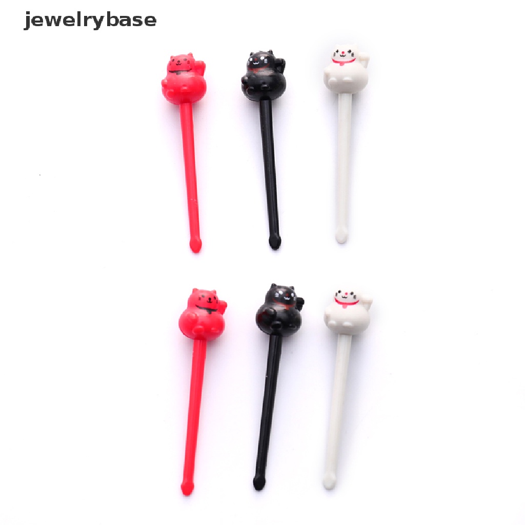 6 Pcs / Set Aksesoris Garpu Buah Bentuk Kartun Kucing Anjing Untuk Dessert