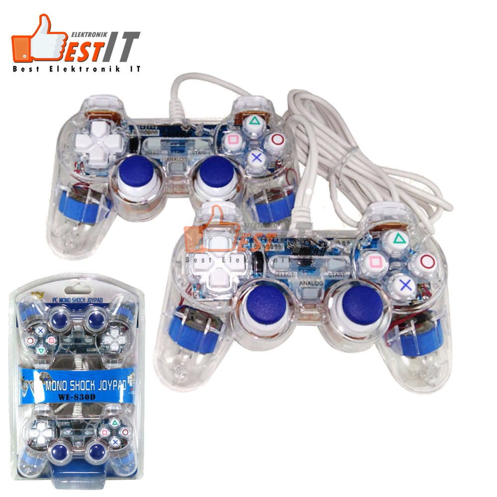 Joystick Gamepad Stik Doub   le Getar Transparant Welcom