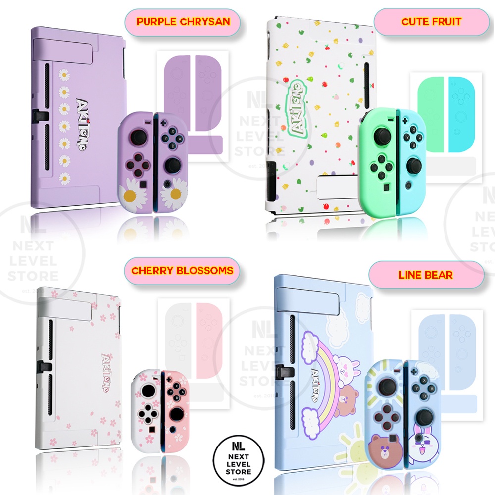 Custom Full Hard Case Clear Nintendo Switch V1 V2 Akitomo ORIGINAL - Pilih Motif di VARIASI