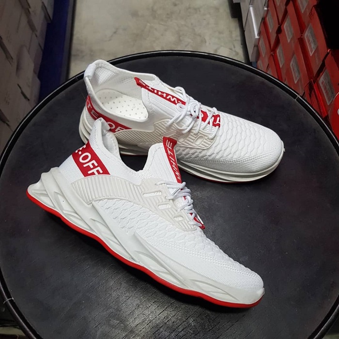 JAKARTAWHOLESALE [COD] 119469 Sepatu Pria Keren Sneakers Olahraga Sport Casual Import Shoes Bertali Nyaman Dipakai Sepatu Jalan Santai-White