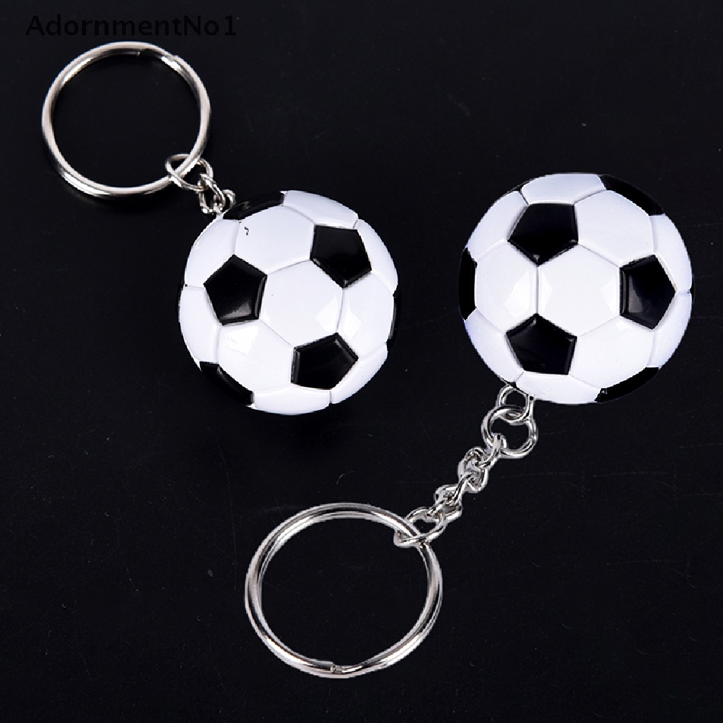 (AdornmentNo1) Gantungan Kunci Bentuk Bola Sepak 3D Bahan Kulit PU Untuk Souvenir