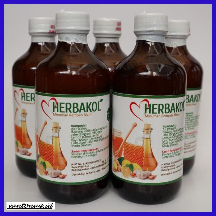 

OBAT-HERBAL- JUS HERBAL BAWANG PUTIH+JAHE+LEMON IMPORT+CUKAAPEL+MADU HERBAKOL 300ML -HERBALITY.