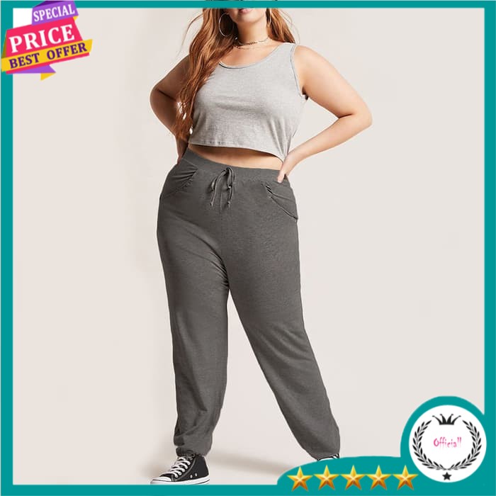 Celana Jogger Training JUMBO 4L -Celana Wanita Panjang Polos Big Size