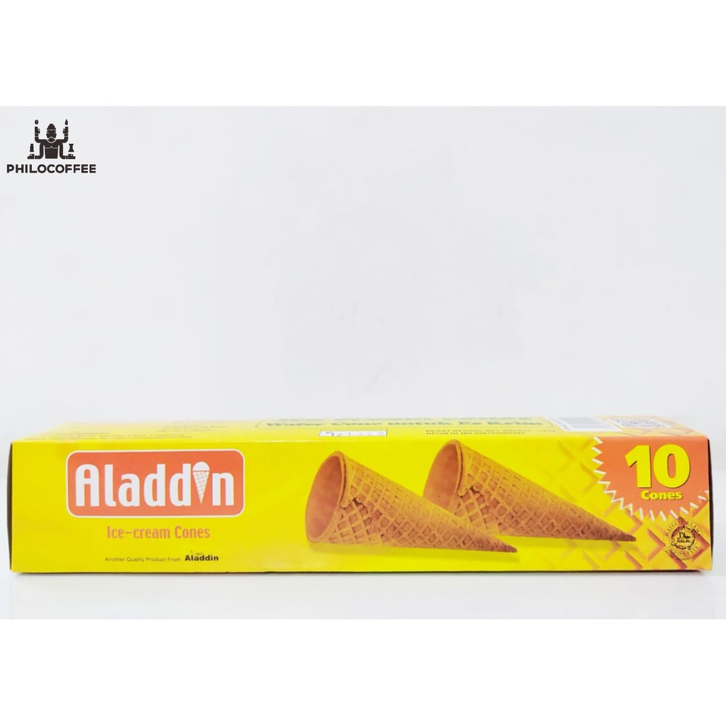 Wafer Cone Es Krim 10 pcs (120gr) | Aladdin Rolled Sugar Cones Box