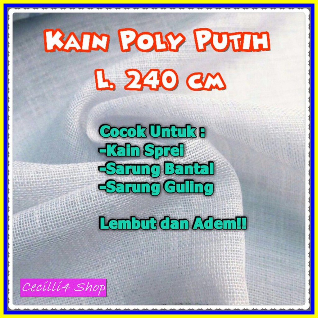 HOT PROMO Kain Katun Polos Putih Lebar 240Cm