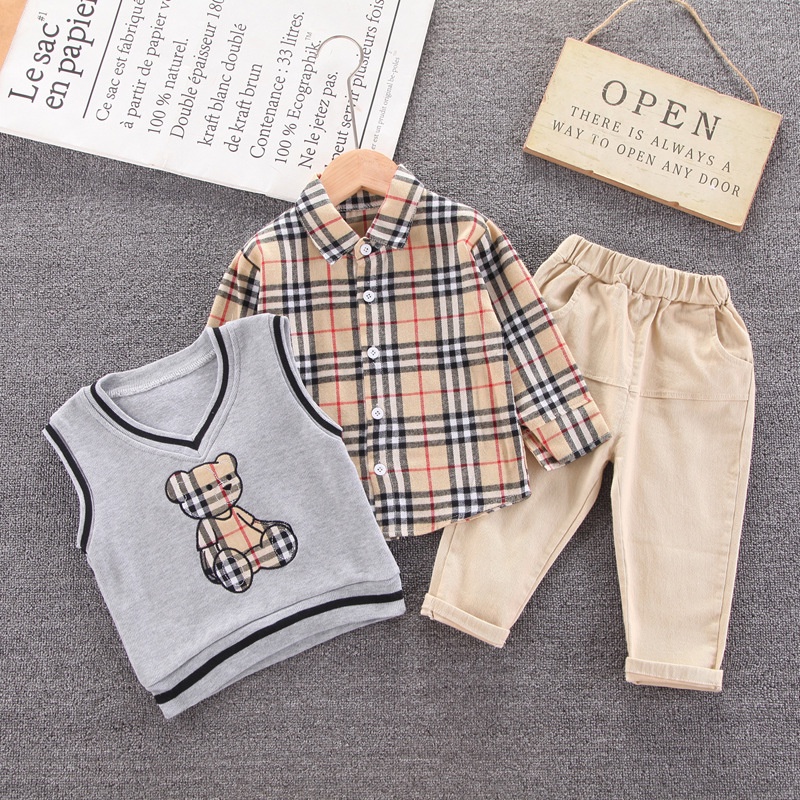 HappyOliver SET LEE GOON EBV Setelan 3in1 Kemeja Bayi anak Laki-laki import Lengan panjang Berkualitas