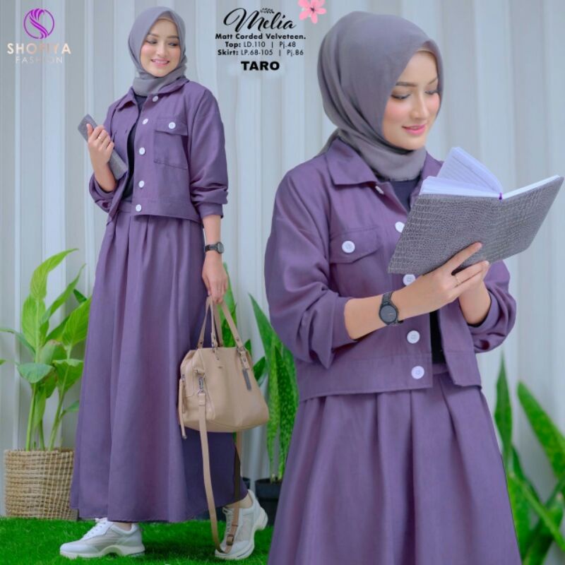 SELVI,NAYA,NIKKY, MELIA,FRIDA,GIVA ,ILONA One Set 2 in 1(outer &amp; skrit) Ori by Shofiya