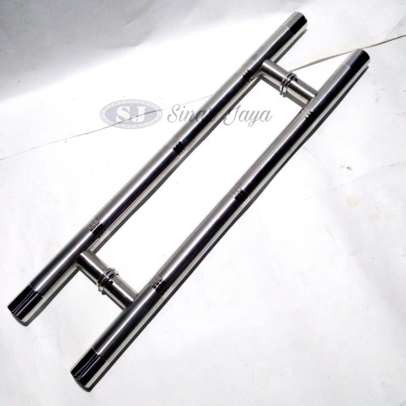 pull handle pintu rumah minimalis gagang tarikan pintu kaca baut tembus stainlessc bulat 45cm 60