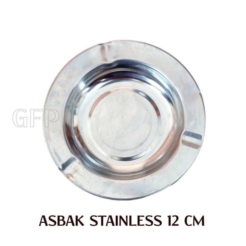 Asbak Stainless Bulat Diameter 12 cm - Asbak Gembreng Anti Karat Anti Pecah