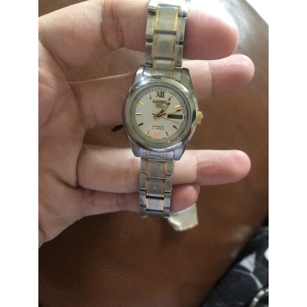 Seiko 5 SYMK29K1 Automatic Jam Tangan Wanita Original SYMK29 Cewek Strap Rantai Stainless