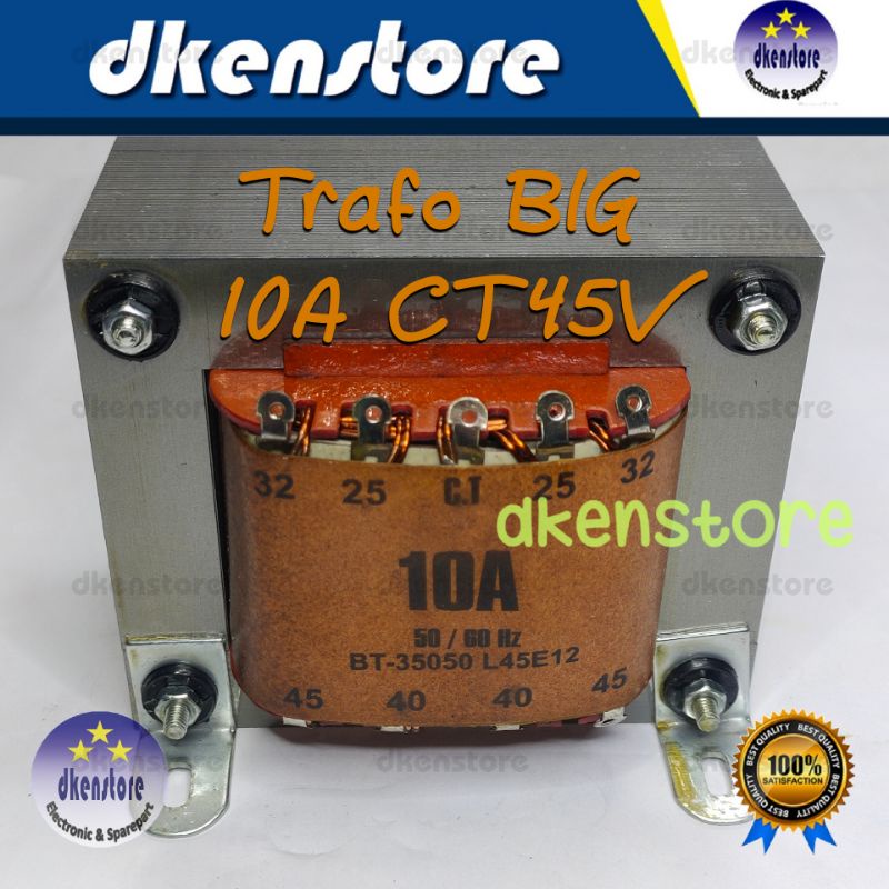 Trafo BIG 10A CT45V Murni 10ampere CT 45volt