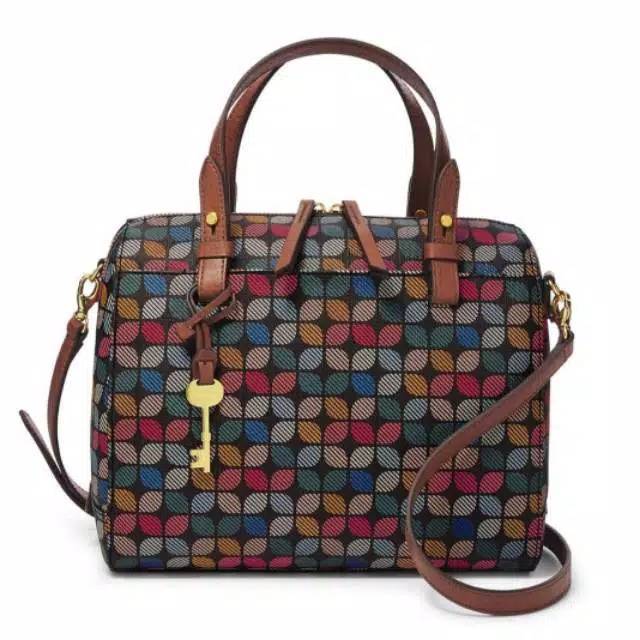 Fossil rachel satchel black multi original
