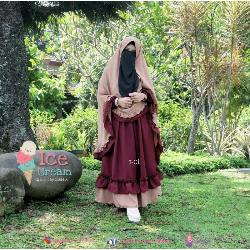 PL Gamis Zahidah Ic gamis only S free khimar navy