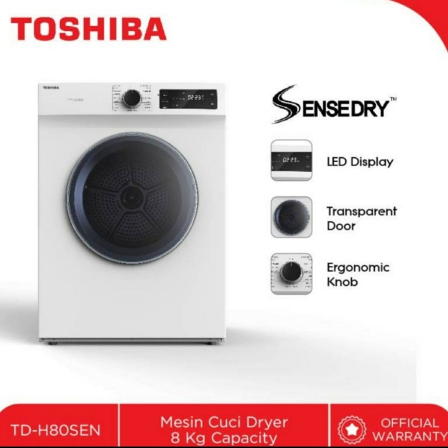 Dryer Toshiba TDH80SEN / Pengering Toshiba TD-H80SEN