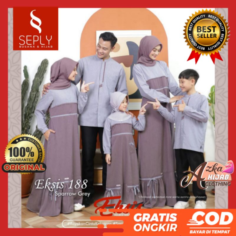 SARIMBIT SEPLY 2022 EKSIS 188 SPARROW GREY / BAJU COUPLE KELUARGA / BAJU MUSLIM COUPLE KELUARGA / BA