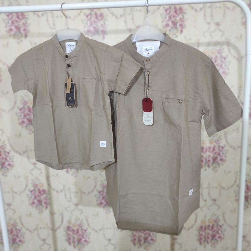 RG     BAJU KURTA KEMEJA KOKO KEMKO PASANGAN COUPLE ANAK AYAH LENGAN PENDEK TERBARU ORIGINAL AGERA