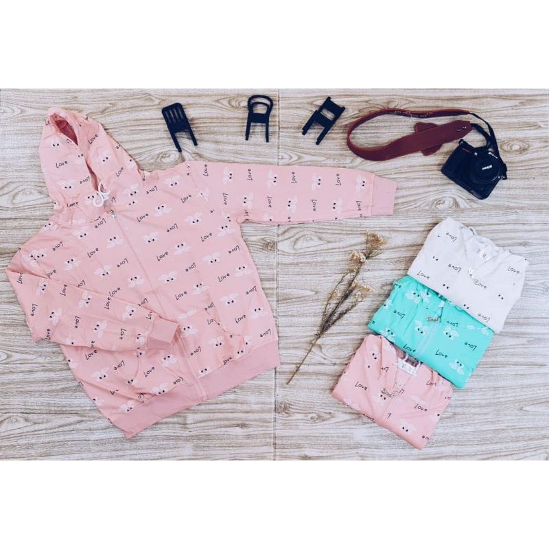 JAKET KAOS WANITA IMPORT MOTIF SWAN