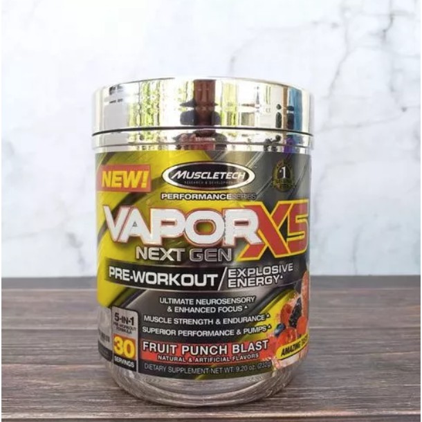 MUSCLETECH VAPOR X5 750GR NEXT GEN PRE WORKOUT PREWORKOUT 750 GR 30 SERVING PERFORMANCE SERIES HALAL