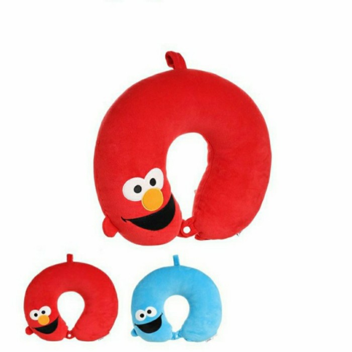 Bantal Leher - Bantal Leher Dan Penutup Mata Sesame Street - Elmo Miniso