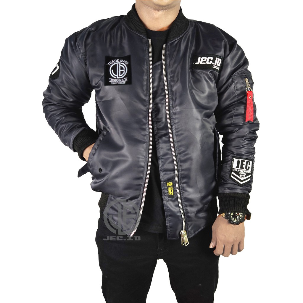 Jaket Bomber Original Jec 77 DarkGrey Full Premium Waterproof | Parasut | Parasit | Jaket Motor
