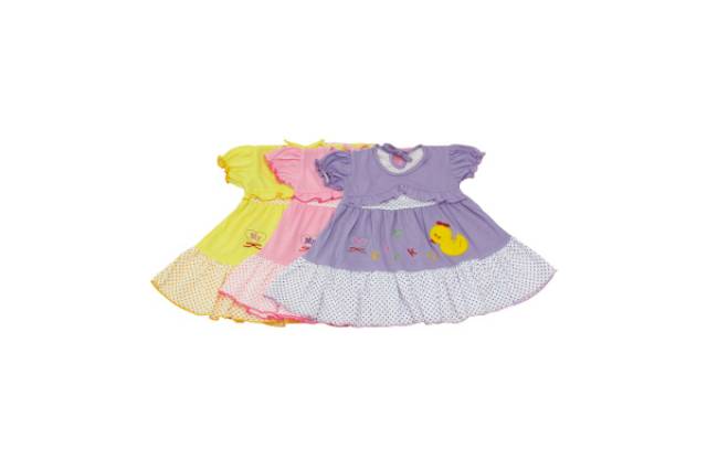 Dress Bayi Lengan Pendek Motif Duck/Baju Bayi Perempuan/Terusan Bayi