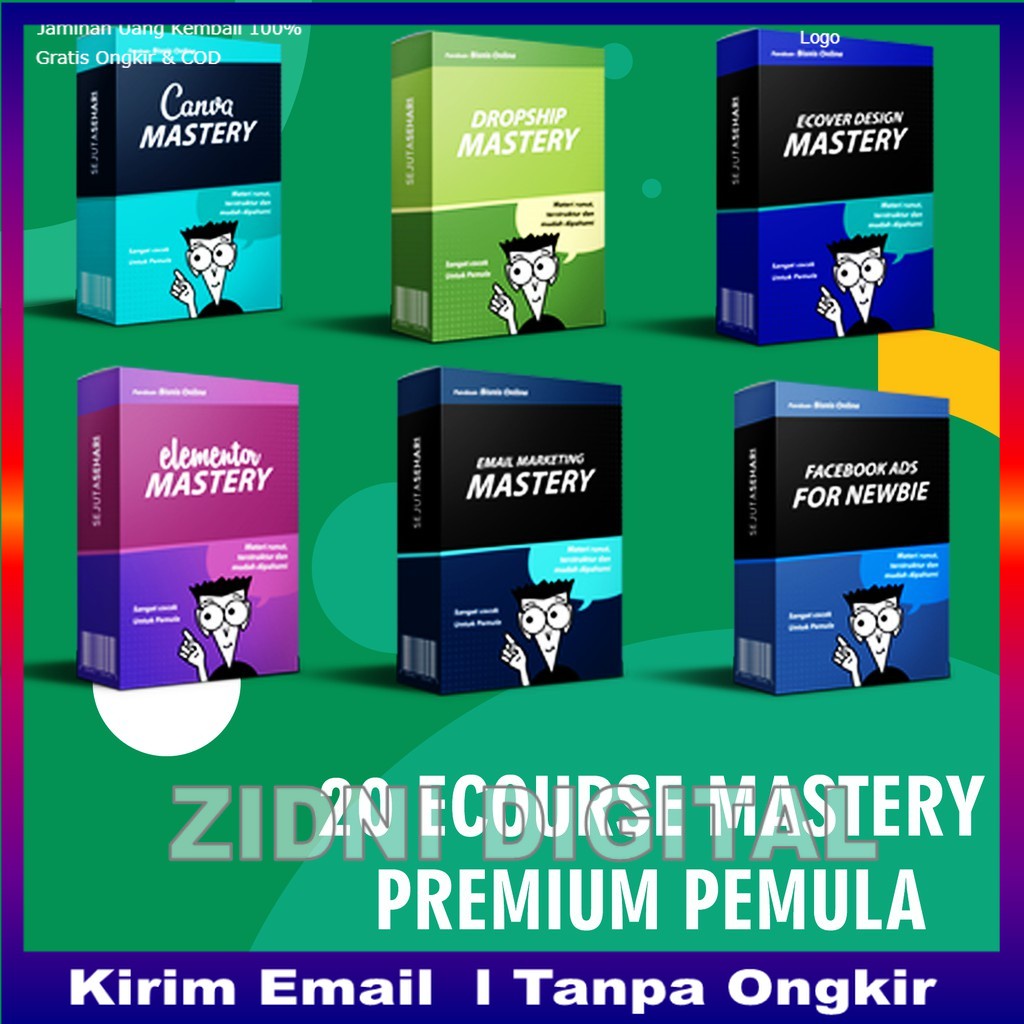 Paket 20 Ecourse Lengkap Pemula FB, Wordpress, Canva, Dropship, Ads, Dll